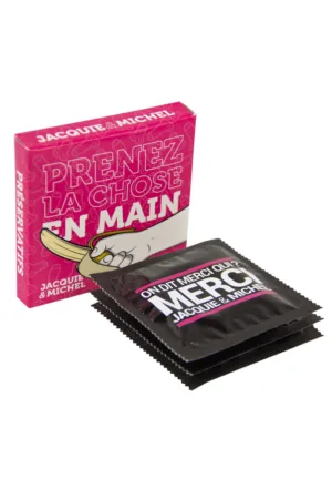 Pochette de 3 préservatifs Jacquie et Michel - 94edenstreet.com - sexshop en ligne