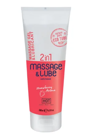 Lubrifiant et massage 2 en 1 fraise – HOT - 94edenstreet.com - sexshop en ligne