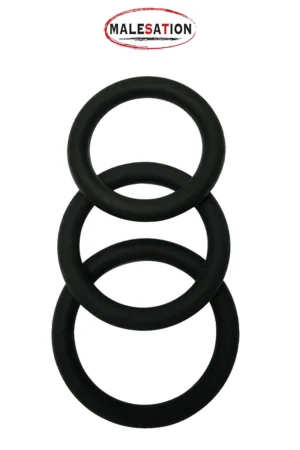 Set 3 CockRings silicone – Malesation - 94edenstreet.com - sexshop en ligne