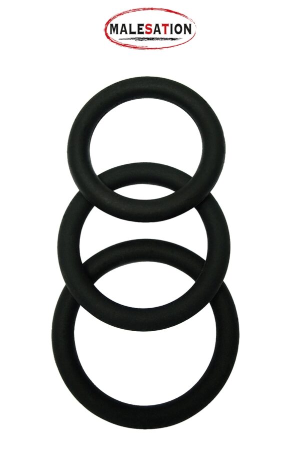 Set 3 CockRings silicone – Malesation - 94edenstreet.com - sexshop en ligne