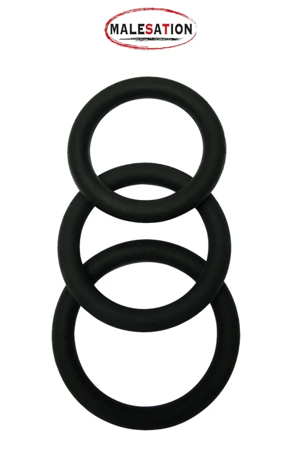 Set 3 CockRings silicone – Malesation - 94edenstreet.com - sexshop en ligne