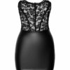 Mini robe corset Solace F300 wetlook et dentelle - 94edenstreet.com - sexshop en ligne