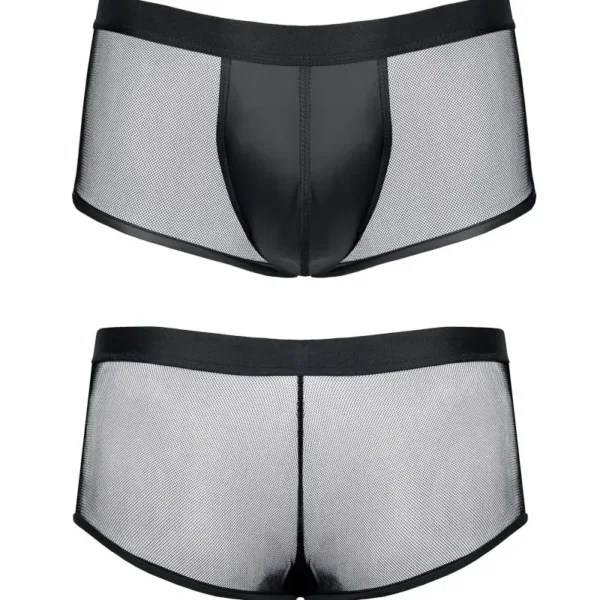 Boxer noir wetlook et mesh – Regnes