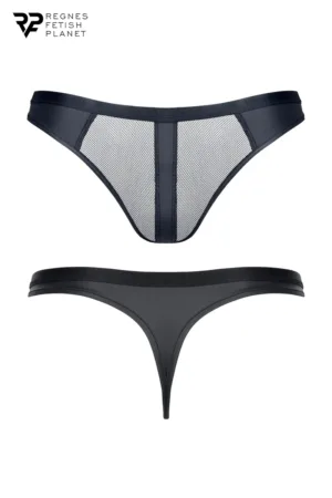 String noir wetlook et mesh – Regnes - 94edenstreet.com - sexshop en ligne