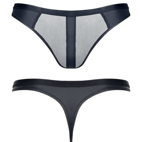 String noir wetlook et mesh – Regnes