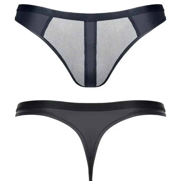 String noir wetlook et mesh – Regnes