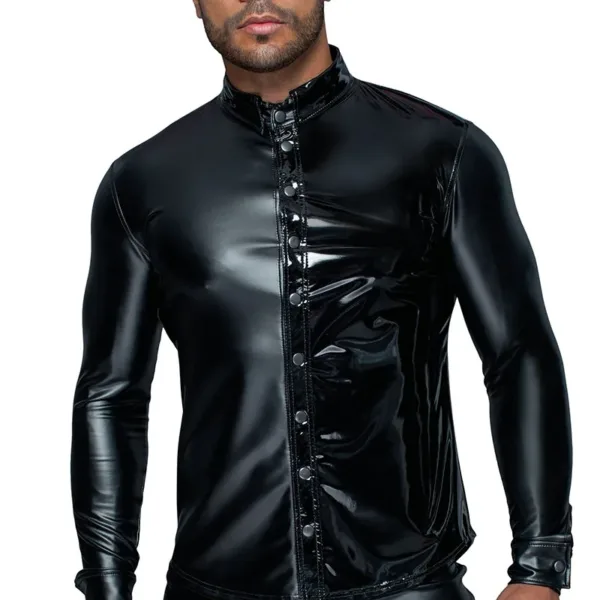 Chemise wetlook et vinyle H064