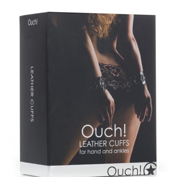 Menottes Premium en cuir noir – Ouch