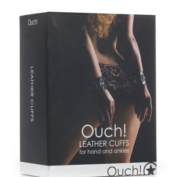 Menottes Premium en cuir noir – Ouch