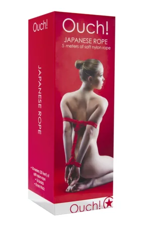 Corde de bondage Japonais 5m rouge – Ouch - 94edenstreet.com - sexshop en ligne