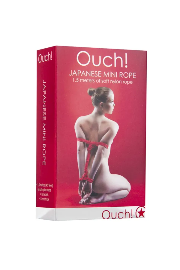 Mini corde de bondage 1,5m rouge – Ouch - 94edenstreet.com - sexshop en ligne