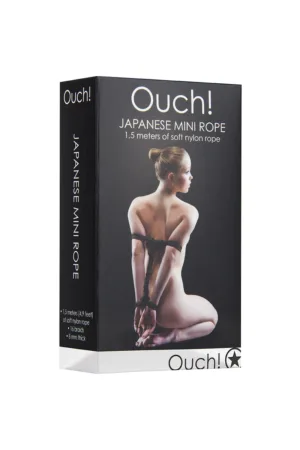 Mini corde de bondage 1,5m noire – Ouch - 94edenstreet.com - sexshop en ligne