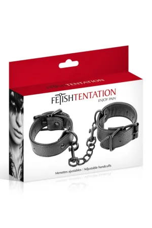 Menottes simili cuir ajustables – Fetish Tentation - 94edenstreet.com - sexshop en ligne
