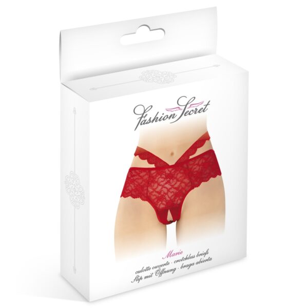Culotte ouverte rouge Marie – Fashion Secret