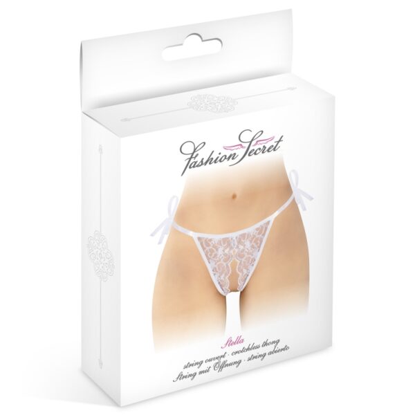 String blanc ouvert à nouer Stella – Fashion Secret