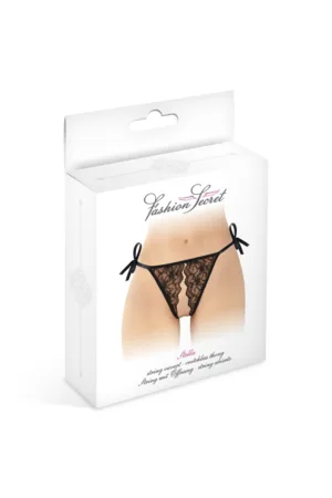 String noir ouvert à nouer Stella – Fashion Secret - 94edenstreet.com - sexshop en ligne