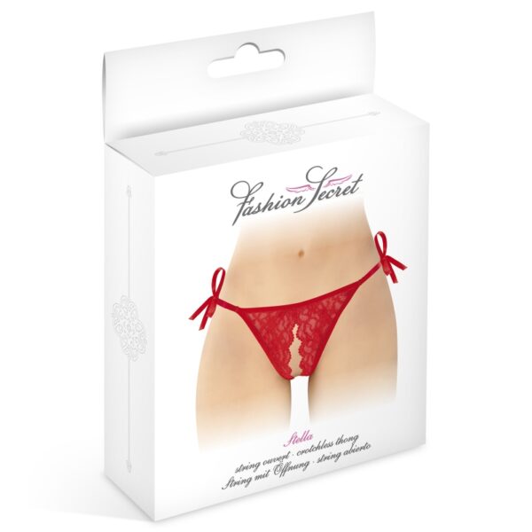 String rouge ouvert à nouer Stella – Fashion Secret