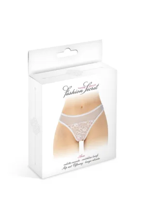 Tanga blanc ouvert Ava – Fashion Secret - 94edenstreet.com - sexshop en ligne