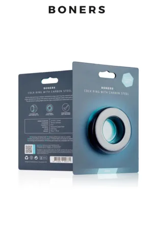 Anneau pénien silicone et acier – Boners - 94edenstreet.com - sexshop en ligne