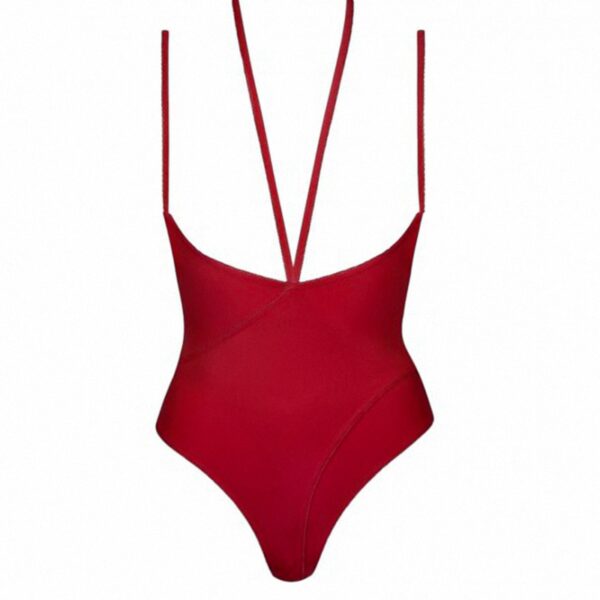 Body string seins nus rouge Le petit secret