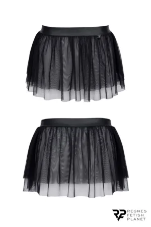 Mini jupe noire en maille transparente – Regnes - 94edenstreet.com - sexshop en ligne