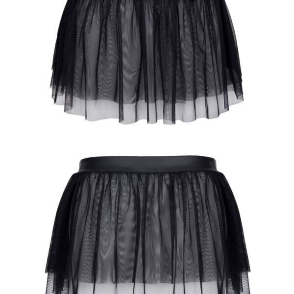 Mini jupe noire en maille transparente – Regnes