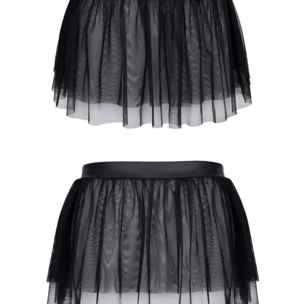 Mini jupe noire en maille transparente – Regnes