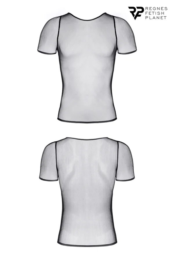 T-shirt en résille noire – Regnes - 94edenstreet.com - sexshop en ligne