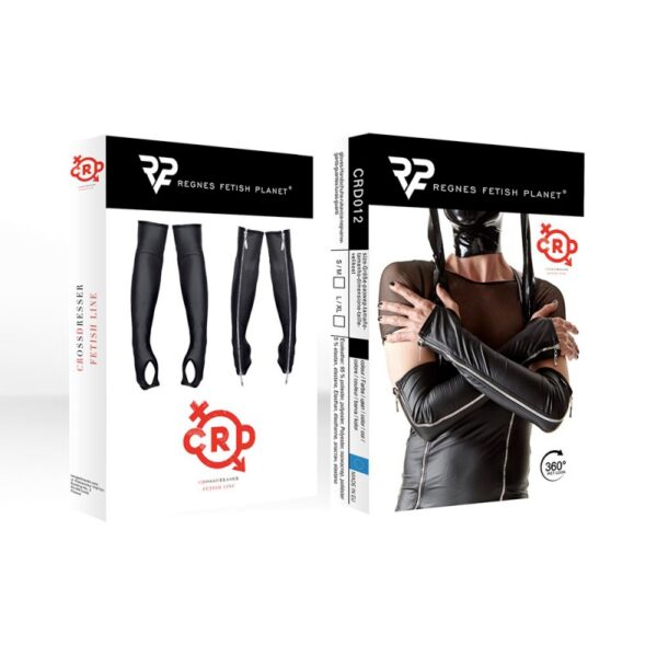 Gants longs en wetlook avec fermetures éclair – Regnes