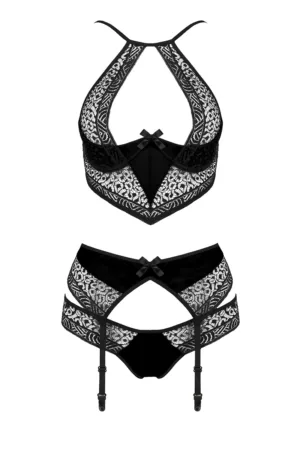 Ensemble à jarretelles Scarlet noir – Passion - 94edenstreet.com - sexshop en ligne