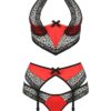 Ensemble à jarretelles Scarlet rouge – Passion - 94edenstreet.com - sexshop en ligne