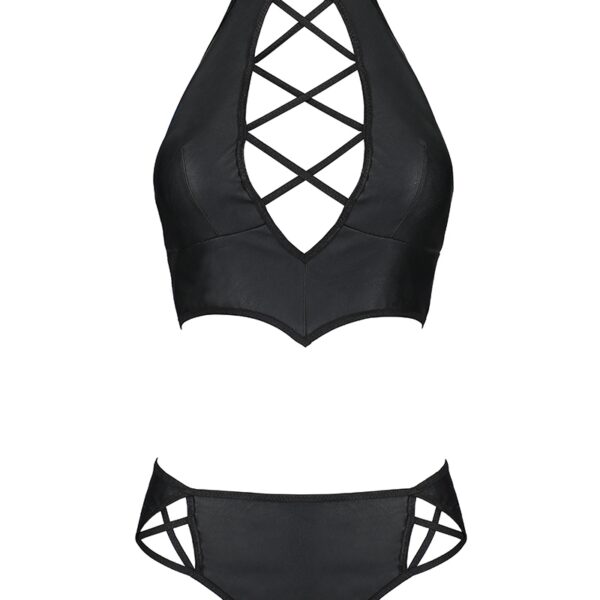 Bustier et string faux cuir Nancy – Passion