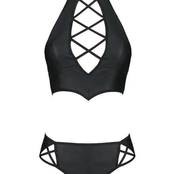 Bustier et string faux cuir Nancy – Passion