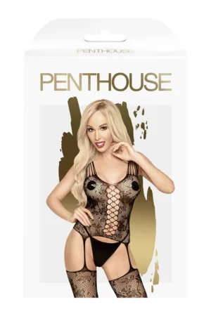 Combinaison Love bud noire – Penthouse - 94edenstreet.com - sexshop en ligne