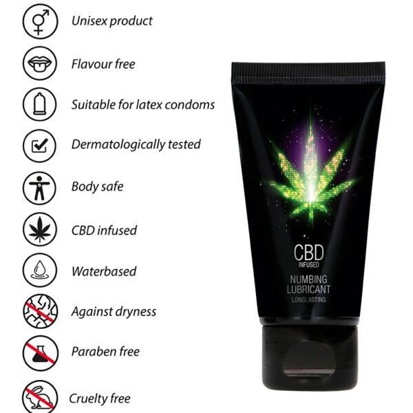 Lubrifiant retardant eau et CBD 50ml