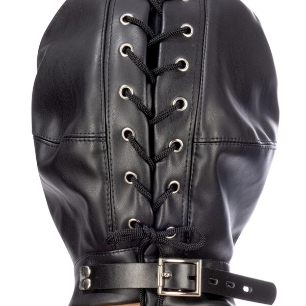 Cagoule BDSM simili cuir avec baillon amovible – Fetish Tentation