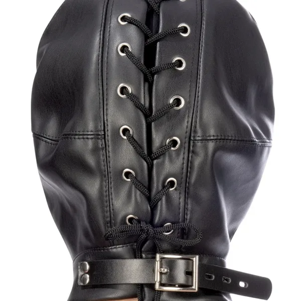 Cagoule BDSM simili cuir avec baillon amovible – Fetish Tentation