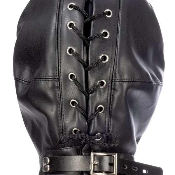 Cagoule simili cuir avec bandeau amovible – Fetish Tentation