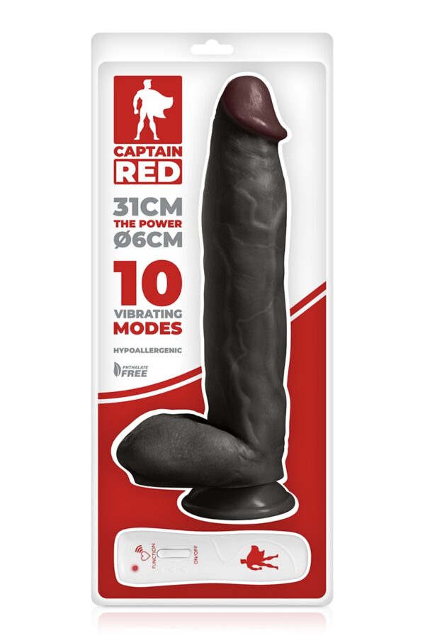 Vibro XXL The Power Black 31 x 6 cm – Captain Red - 94edenstreet.com - sexshop en ligne