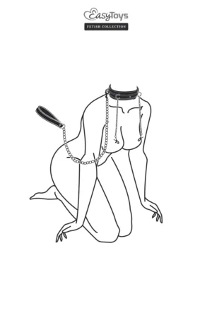 Collier cuir avec chaînes de seins – Easytoys Fetish Collection - 94edenstreet.com - sexshop en ligne