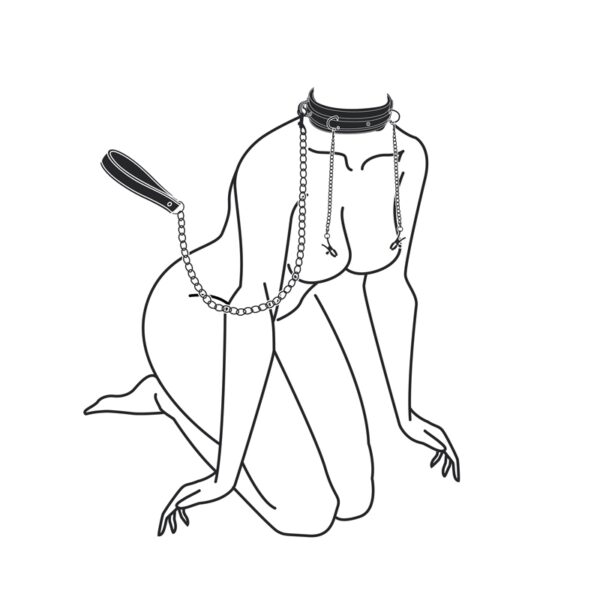 Collier cuir avec chaînes de seins – Easytoys Fetish Collection
