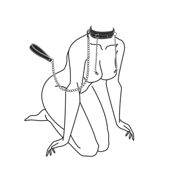 Collier cuir avec chaînes de seins – Easytoys Fetish Collection