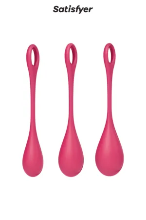 Kit d’entrainement pelvien Yoni Power 1 Rouge – Satisfyer - 94edenstreet.com - sexshop en ligne