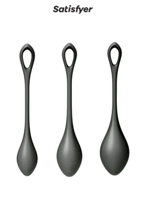 Kit d’entrainement pelvien Yoni Power 2 noir – Satisfyer - 94edenstreet.com - sexshop en ligne