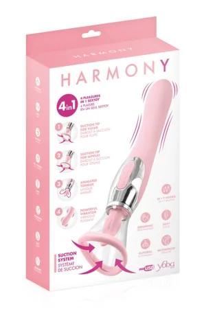 Stimulateur 4 en 1 Harmony rose – Yoba - 94edenstreet.com - sexshop en ligne
