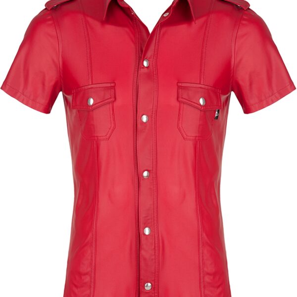 Chemise manches courtes wetlook rouge Carlo – Regnes