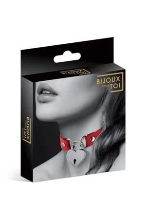 Collier rouge cadenas coeur – Bijoux Pour Toi - 94edenstreet.com - sexshop en ligne