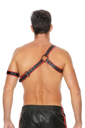 Harnais Gladiator rouge et noir – Ouch! - 94edenstreet.com - sexshop en ligne