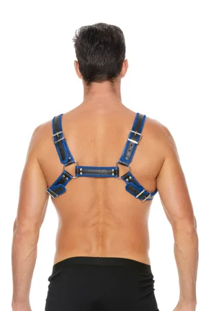 Harnais Buckle Bulldog bleu – Ouch! - 94edenstreet.com - sexshop en ligne