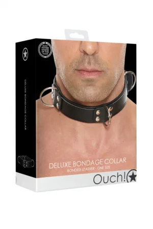 Collier Bondage Deluxe noir – Ouch! - 94edenstreet.com - sexshop en ligne